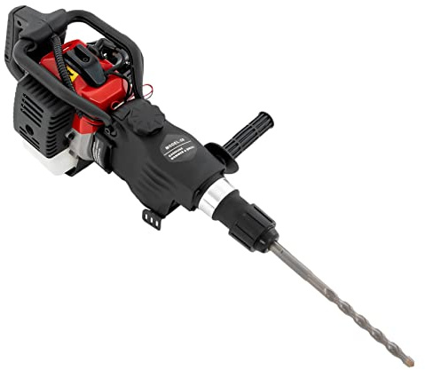 Marteau de démolition 1000 W - 33 CC - 2 temps - Marteau perforateur à essence 3 en 1 avec 3 forets et 2 burins pour électriciens, charpentiers