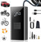 Vyzlix 6000mAh/150PS Mini Compressore Aria Portatile Auto, Porta Type-C Integrata, Luce LED, può Fungere da Power Bank Mobile, Adatto per Auto, Moto, Biciclette, Palloni (Compatto/Nero)