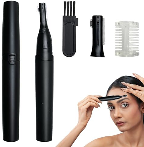 Xerteam Rasoir électrique à sourcils, 5 rasoirs de précision pour homme et femme, tondeuse faciale puissante avec outils de toilettage, tondeuse portable pour sourcils, aisselles, pattes (noir)