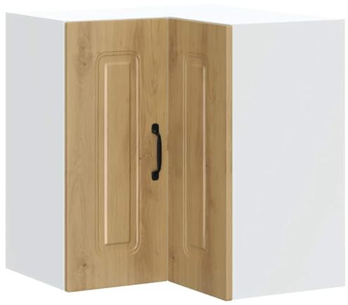 vidaXL Küchen-Eckhängeschrank Kalmar Artisan-Eiche Holzwerkstoff, Eckhängeschrank für Küche, Küche Wandschrank, Küchen-Eckschrank Hängend