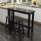 Rechteckiger Industrie-Bartisch, Moderner Kneipentisch Aus Holz, Esstisch In Thekenhöhe, Kleiner Küchenbar-Esstisch, Kleiner Küchenbar-Esstisch for Fenster – Ohne Hocker(Nero,180*40*100CM/71*16*39IN)