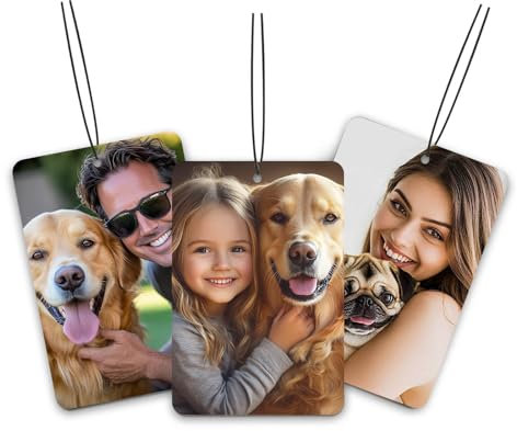 Personalisierte Lufterfrischer Für Autos, Duftbaum Auto Personalisiert, Personalisierter Duftbaum Auto, Doppelseitiger Druck Personalisiert Foto-Dekor Für Auto, Zuhause, Geschenk (A, Hilton)
