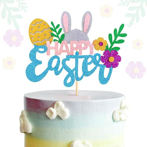 Tortendeko Ostern, Kuchen deko Ostern, Ostern Muffin Deko, Osterkuchen Deko, Cake Topper Ostern, Tortendeko Hase, Osterdekorationen für Geburtstage, Babypartys, Osterpartys (C)
