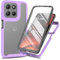 Sawiqpd for Motorola Moto G15 / Moto E15 / Moto G05 Case with Built-in Screen Protector, Full Protective Cover Heavy Duty Anti-Scratch Shockproof Slim Silicone Bumper Clear Phone Case, Purple