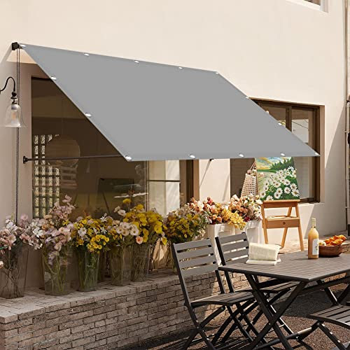 Voile d'ombrage rectangulaire respirant pour jardin/piscine/terrasse Gris clair 1,8 x 2,4 m