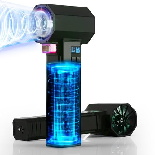 XOOPON soffiatore asciuga auto con Luce LED, soffiatore d'aria per asciugatura auto, spinta Istantanea di 1600G e 220MPH, 4 velocità, portatile soffiatore elettrico per foglie (nero intenso)