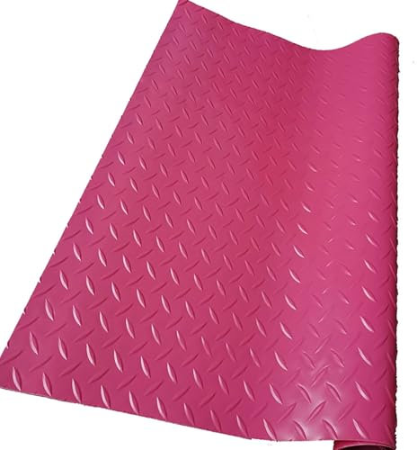 Gummi-Garagenbodenmatte Pink 0.8×1m, Strapazierfähige PVC-Garagenbodenmatte, Parkmatte für Garagenboden für unter dem Auto, Boot, Fitnessstudio, Parkplatz, Bodenschutz