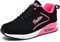 HENRVIEG Baskets Femme Chaussures de Course Air Respirant Léger Confortable Sport Outdoor Fitness Gym Athlétique Sneaker Noir Rose 37 EU