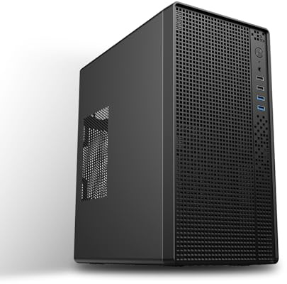 Micro-ATX PC-Gehäuse Mini-Tower SPCC 0,8mm ohne Lüfter Kompaktgehäuse MATX/Mini-ITX Home-Office kühlbar HDD/SSD Halter pc case