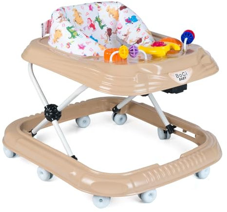 Lauflernwagen Höhenverstellbarer Baby Gehfrei Lauflernwagen mit Spielcenter (Beige)