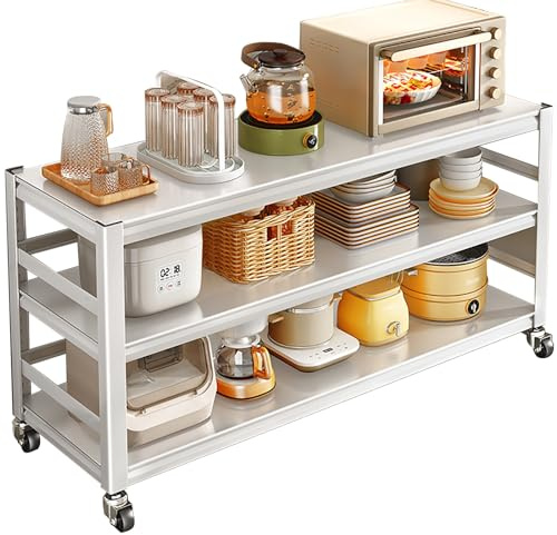 Heavy Duty Grill Cart, Portable Pizza Oven Stand with Wheels, Metal Prep Table and Storage Cabinet for Kitchen, Restaurant, Patio, Backyard
