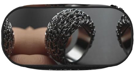 WBQLSL Realistischer Ring, großes Fassungsvermögen, mehrschichtige Trennwand, Schreibwaren-Aufbewahrungstasche – Unisex-Lern-Bürobedarf