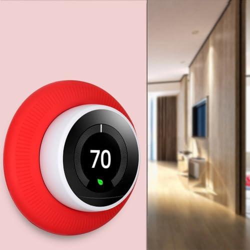 Gettimore Étui de protection pour thermostat Nest Learning, housse en silicone, 125 x 125 mm, rouge
