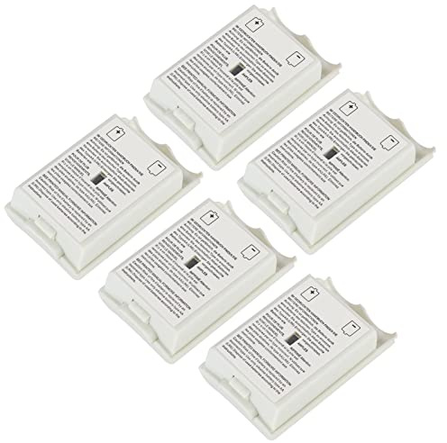Akozon 5-teiliges Universal-Ersatzbatteriegehäuse-Abdeckungsset für 360 Controller weiß (#01)