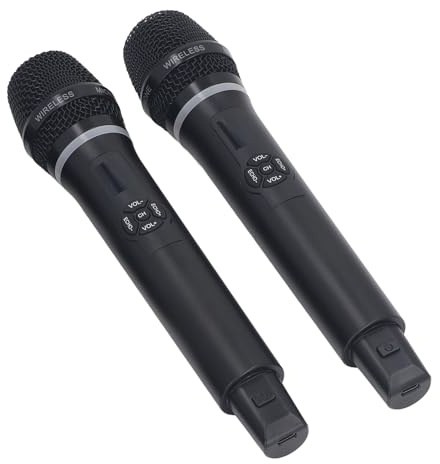 TIKATARER Microfono Wireless, Microfono Portatile Dinamico Bluetooth con Riverbero e Batteria a Lunga Durata, Ideale per Karaoke, Performance Sul Palco, Registrazione in Studio