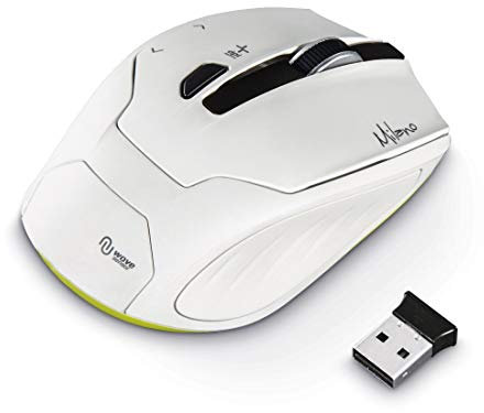 Hama Souris sans fil compacte Milano (souris sans fil avec piles, plage sans fil de 8 m, vitesse de rotation jusqu'à 4400 vitesses, jusqu'à 2400 ppp, boutonS avant/arrière, ergonomique) Blanc