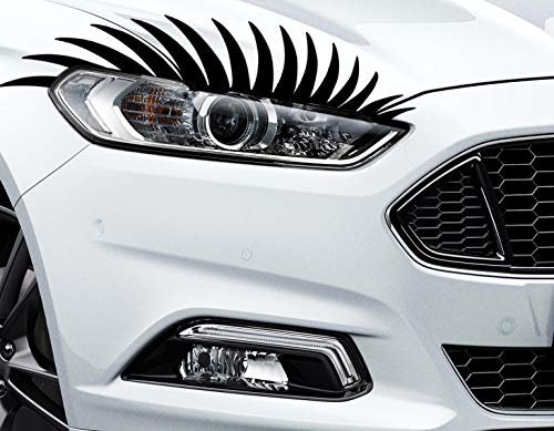 HR-WERBEDESIGN 2X WIMPERN Scheinwerfe Aufkleber Wimpern Eyelashes Car Sticker XXX Auto Augen E