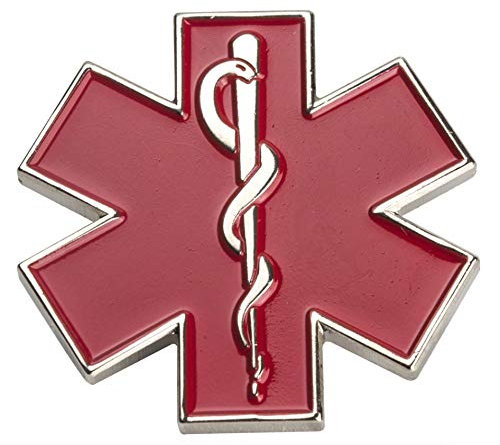Patch Nation Sanitäter Stern des Lebens Rot Metall Badge Pin Pins Radfahrer Anstecker Broschen