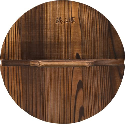 Natural Wood Wok lid/Cover Healthy and Environment Friendly Anti-bacteria Light (34CM)