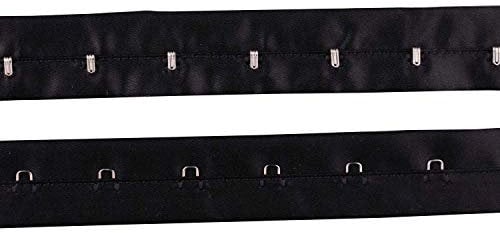 Trimming Shop Haken- und Ösenband, Stoffbefestigung zum Personalisieren und Gestalten von Kleidung, DIY-Projekten, Kleidungsstücken, Dessous, schwarz, 25 mm, 3 Meter