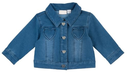 Chicco, Giubbotto Neonata Antivento In Denim, Giubbino con Cappuccio e Comoda Apertura Frontale a Zip, Lavabile in Lavatrice, Abbigliamento Neonata 0-24 Mesi, Designed in Italy