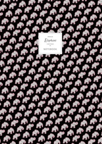 Elephant Notebook - Lined Pages - A4 - Premium: (Night Pink Edition) Fun notebook 192 lined pages (A4 / 8.27x11.69 inches / 21x29.7cm)