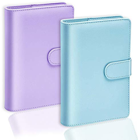 2 Stück a6 Pu-Leder-Notizbuch Ringbuchordner, Weich Notizbuch Pu Kunstleder a6 Format Nachfüllbar, Ringbuch a6 Nachfüllbar, Taschen-Reisebuch