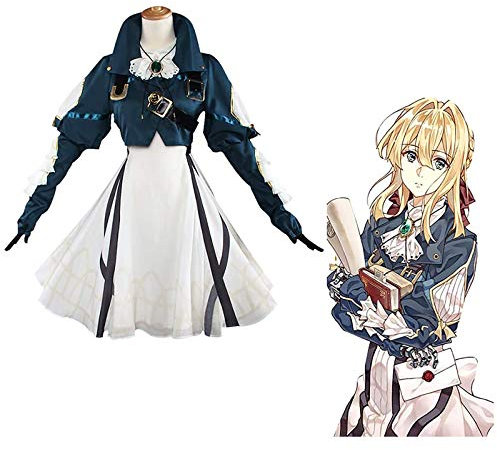 JOJO STYLE Anime Cosplay Costume Violet Evergarden Cosplay Vêtements Convient À Mascarade Danse Soirée Comprend Un Ensemble Complet D'accessoires(8PCS),XL