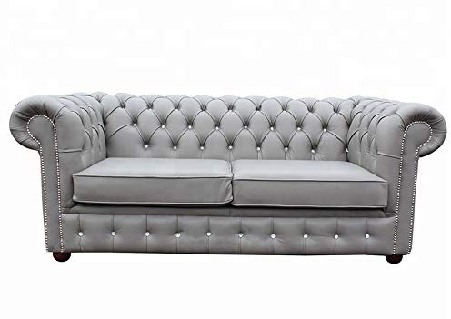 JVmoebel Graue Chesterfield Couch Büro Sofa Emfpangs Couchen Leder Textil Neu