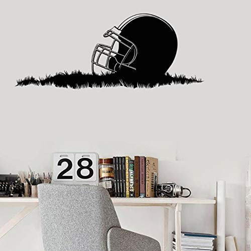 Wandtattoo American Football Helm Gras Super Player Spielplatz Schlafzimmer Schlafzimmer Sportzimmer Indoor Home Decor Vinyl Wandaufkleber 30X73 Cm