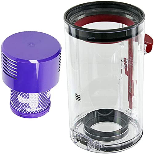 SPARES2GO Dust Bin Container + Washable Filter Unit for Dyson V10 SV12 Animal Absolute Total Clean Vacuum Cleaner