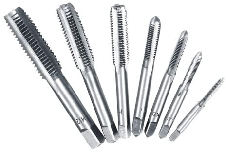 Set di Strumenti per Maschiare Filettatura, 7 Pezzi Filettatura Metrica M3, M4, M5, M6, M8, M10, M12