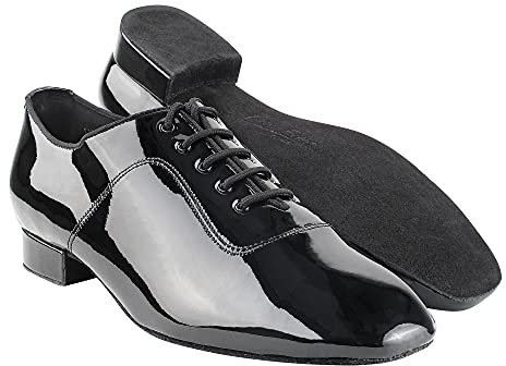 Very Fine Herren Paris Ballroom Latin Social Waltz Tango Salsa Tanzschuh, Serie Ii Hochglanz Schwarz, 39 EU