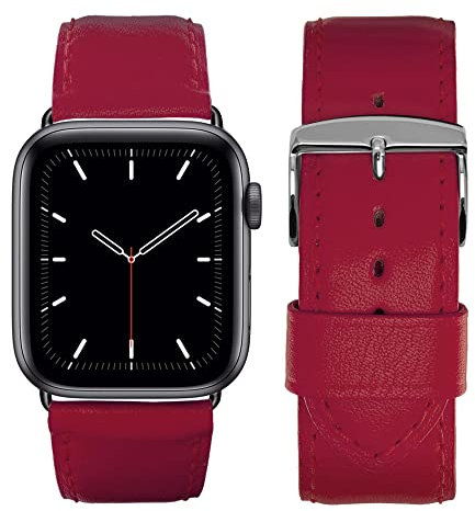 Eternel - Correa compatible Apple Watch Holi Fucsia 42/44/45mm/Ultra adaptadores gris espacial hecho a mano en Francia - Compatible con todos los Apple Watch