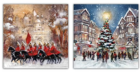 Box of 16 Festive Snow Scenes NSPCC Charity Christmas Cards In 2 Designs 556987