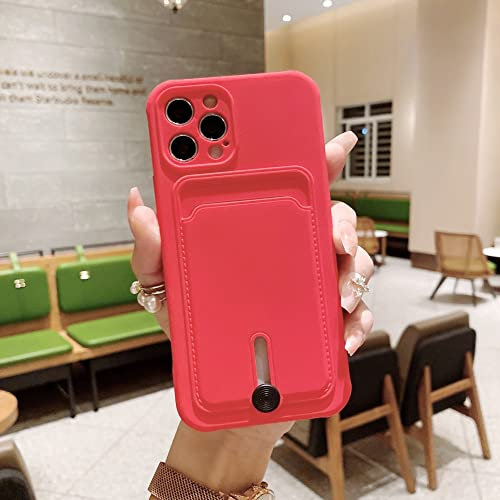 Custodia morbida in silicone per iPhone 13 11 12 Mini Pro XS Max XR 8 7Plus SE2020 Custodia protettiva per fotocamera, rosa rossa, per Iphone 7