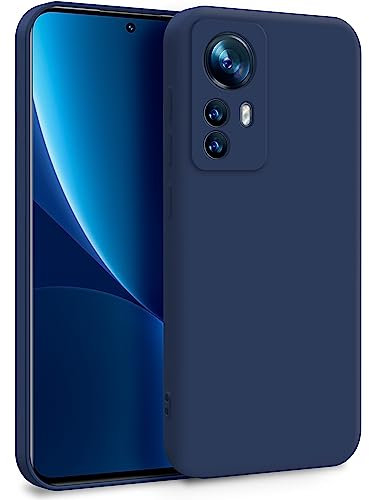 MyGadget Hülle für Xiaomi 12 | 12x - Zweilagige Handyhülle mit Kameraschutz - Cover mit Innenfutter & Silikon außen - Dunkelblau