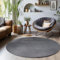 Carpettex Teppich Wohnzimmer Anti-Rutsch Teppich Waschbar in Waschmaschine 200 cm Rund Grau - Moderner Flauschiger Kurzflor Teppich Extra Weich Schlafzimmer Küche Flur Esszimmer Kinderzimmer