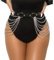 Ushiny Punk Damen Taillengürtel aus PU Leder modischer Körpergürtel Halloween Zubehör Rave Outfit für Frauen