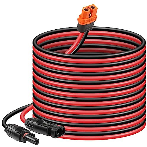 CERRXIAN 16.4FT/5M 12AWG Solar Panel Connector to XT60i Female Solar Panel Power Cable for Solar Panel,RV Portable Power Station,Portable Power Station,Lipo Battery (16FT/5M)