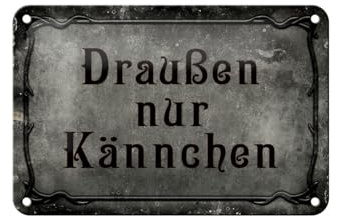 Ontrada Blechschild 12x18cm gewölbt Kaffee Draußen nur Kännchen Schild