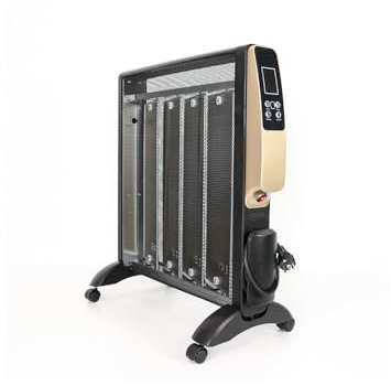 Radiador de mica Abrigo 2000W blanco/negro | 4 elementos, 2 potencias, sistema antivuelco, protección sobrecalentamiento