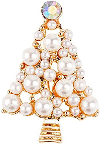 Damen Weihnachtsbaum Brosche Anstecknadel Strass Perle Brustnadel Brosche Hochzeit/Bankett/StraußSchön und geschickt.