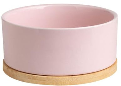 Liemuao Beheizter Katzennapf, 350 ml/600ml Haustier-Wassernapf-Heizung, beheizter Keramik-Wassernapf,USB-Lade-Wasserspender für Katzen, Hunde im Freien und drinnen (Rosa, 350ML)