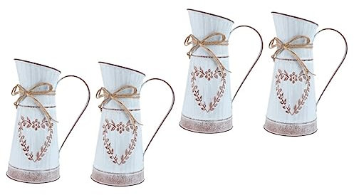 BESPORTBLE 4 Stück Herzförmiges Blumenarrangement Heimdeko Hochzeitsdeko Schoß Blumenvase Behälter Blumenstrauß Dekoration Links Blumenbank Metall Trockenblumeneimer Eisen