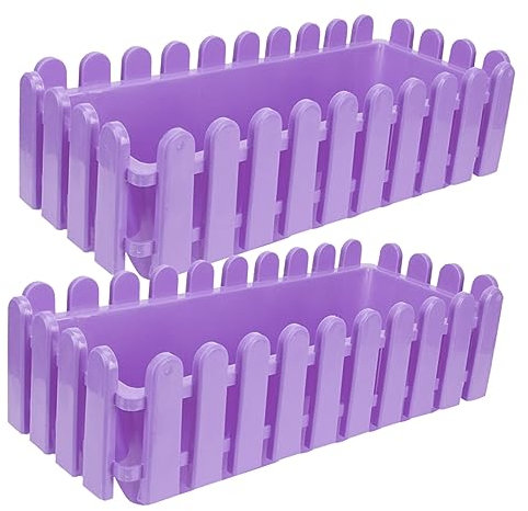 VINTORKY 2 unidades jardineras rectangulares para ventanas jardineras decorativas para balcón y jardín para suculentas y hierbas con agujeros de drenaje