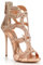 Offene Zehen-Strass-Schnür-High-Heels-Sandalen für Damen Ausschnitt Riemchen Sommer-Stiletto-Sandalen sexy bequem elegant Abschlussball Party Reißverschluss,Rose Gold,46 EU