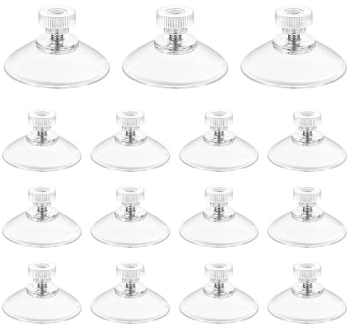 15 Pz Ventose Versatili Trasparente, Ventose Ø 40mm, Ventose in Plastica con Filettatura, Ventosa con Dado a Vite, Ventosa Versatili per Vetro in Bagno Cucina Vetro Tavolo Ganci con Ventosa