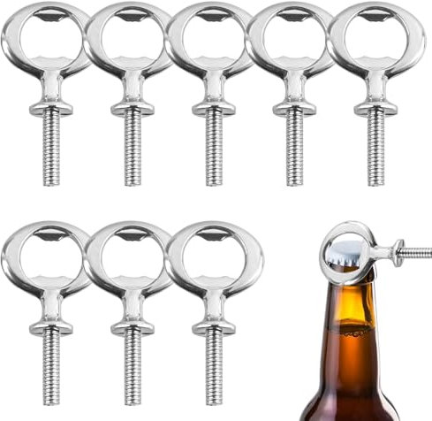 mizikuu 8 Stück Flaschenöffner Rohlinge Edelstahl, DIY FlaschenöFfner Satz Metall Bieröffner Rohlinge Flaschenöffner Einsätze Gewinde Bieröffner für Startseite Kneipe Outdoor