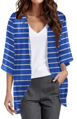 Womens Floral Print Puff Sleeve Buttons Cardigan Cover Up Casual Blouse Tops Cotton Underwear for Women Bikini Cute (Blue, M)